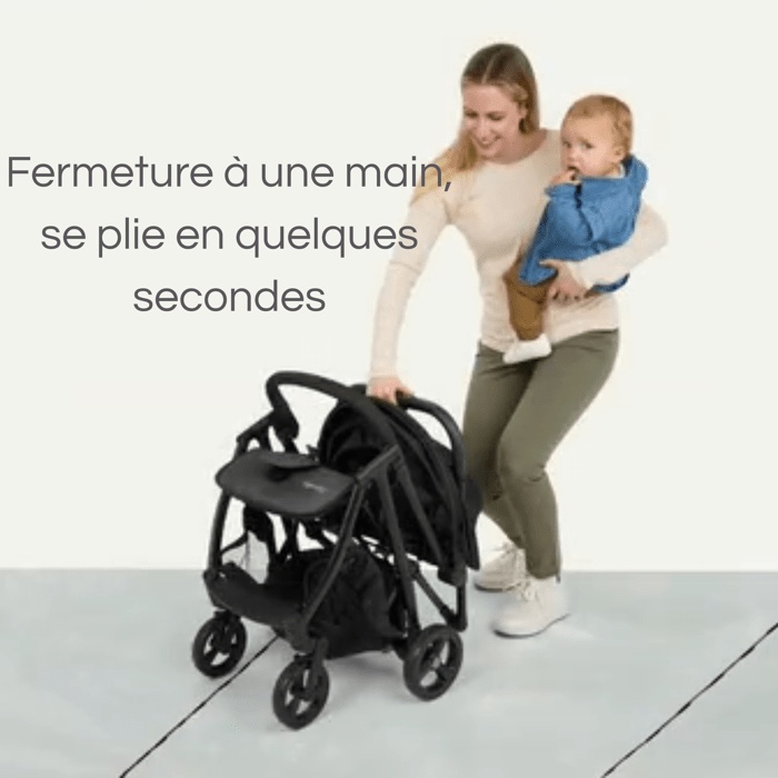 INGENUITY Poussette ultra compacte 3Dquickclose, légère, dès la naissance jusqu'à 4 ans,0 à 22.7 kg, couverture de pluie inclus
