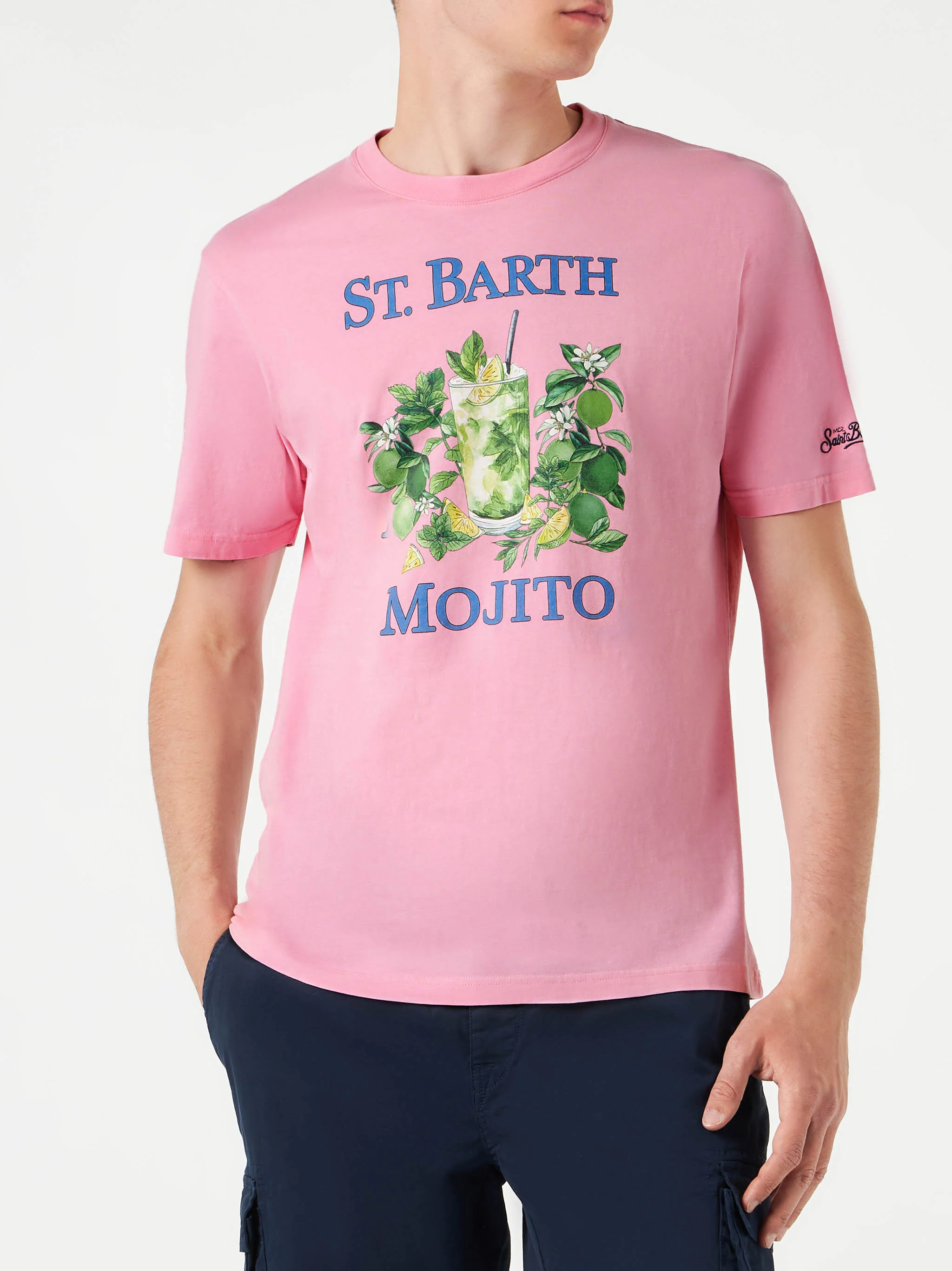 Heren katoenen T-shirt met St. Barth Mojito-print