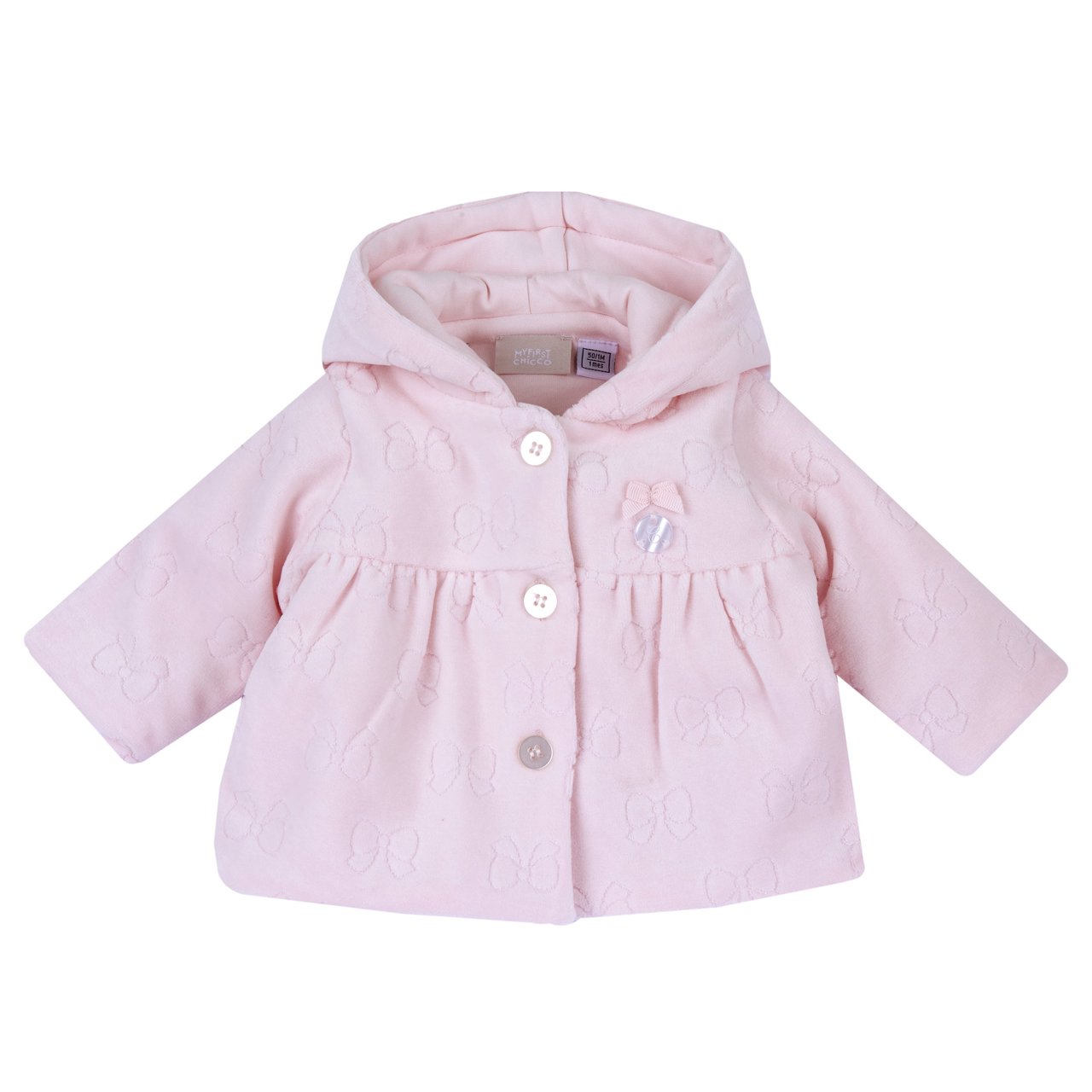 Roze chenille vest met capuchon