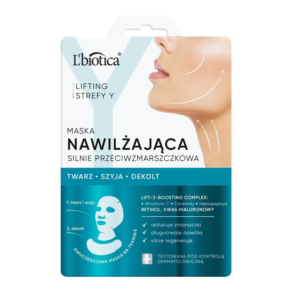 L'biotica Lifting Strefy Y Nawilżająca Maska do twarzy