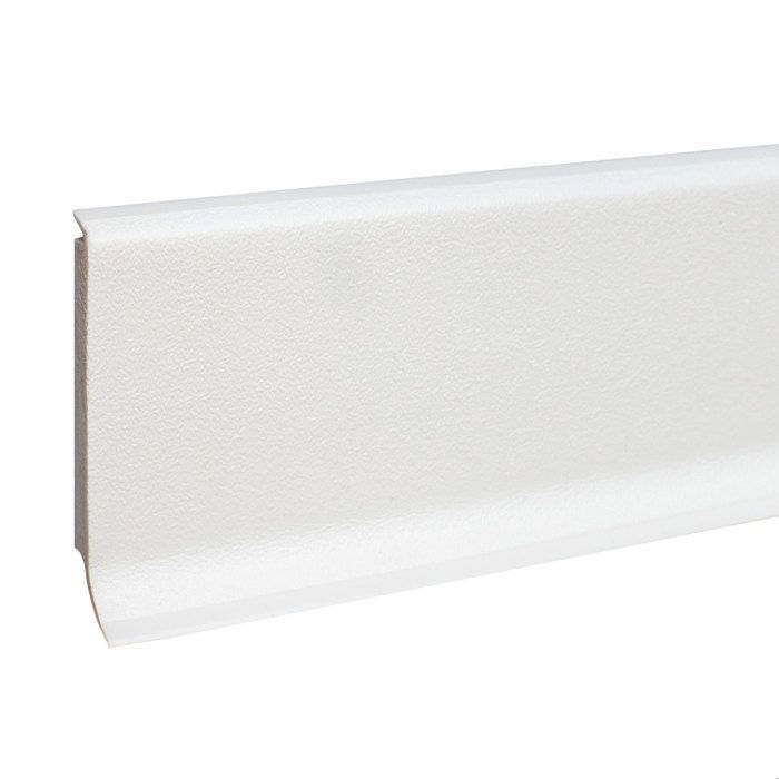 Rigid PVC skirting board 12.8 x 60 x 2500 mm, flexible lip, colored throughout, by PROVISTON, white