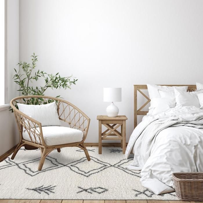 Berberteppich 120x170 cm, gewebtes Ethno-Muster LYN4 SOFT 3, Creme