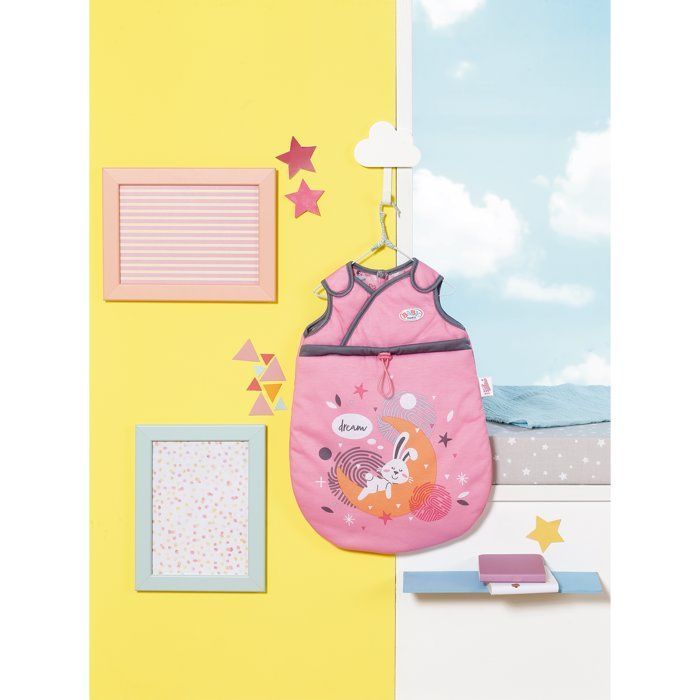 Saco de dormir para boneca - BABY BORN - Acessório para dormir - Dobrável - Rosa - 38 cm - A partir de 3 anos