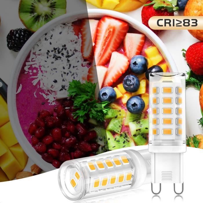 Paquete de 6 bombillas LED G9 de 3,5 W (equivalente a 40 W) - BLEOSAN - Blanco frío 6000 K - Tamaño Ø15,6*50,5 mm