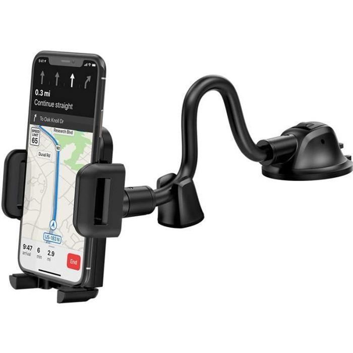 Suction Cup Car Phone Holder, Car Phone Mount for Dashboard and Windshield, Long Flexible Gooseneck