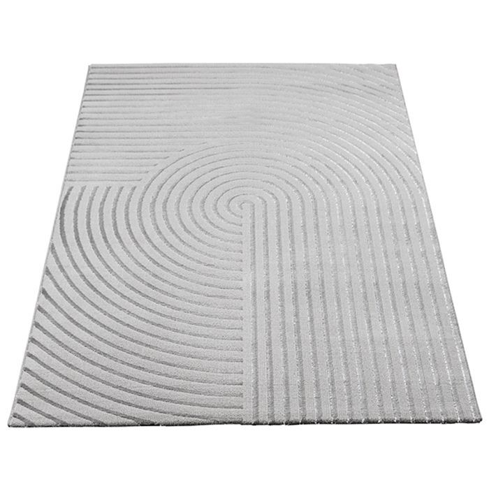 Stueteppe - The Carpet - Knight - Myk fløyel - 3D-effekt - Skinnende detaljer grå - 120 x 170 cm