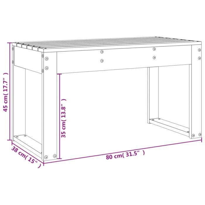 Panchina da giardino vidaXL bianca 80x38x45 cm in legno massello di pino 825087