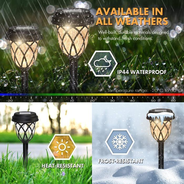 Lampe Solaire Exterieur 6 Pièces,Eclairage Exterieur Solaire Automatique,Lumiere Solaire Exterieur Jardin Étanches,pour