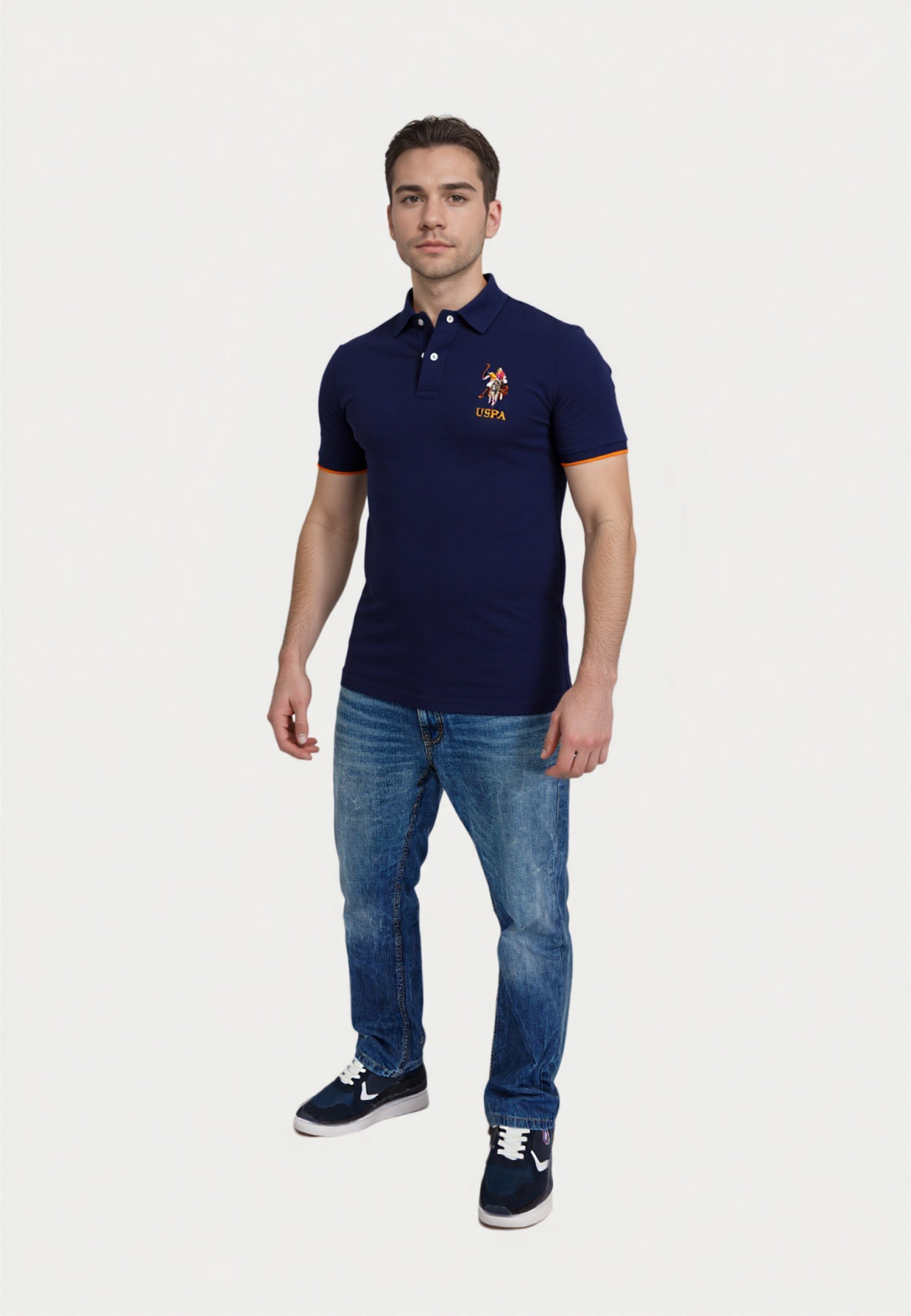 Polo a maniche corte Colorful Rider di US Polo Assn. - Blu scuro