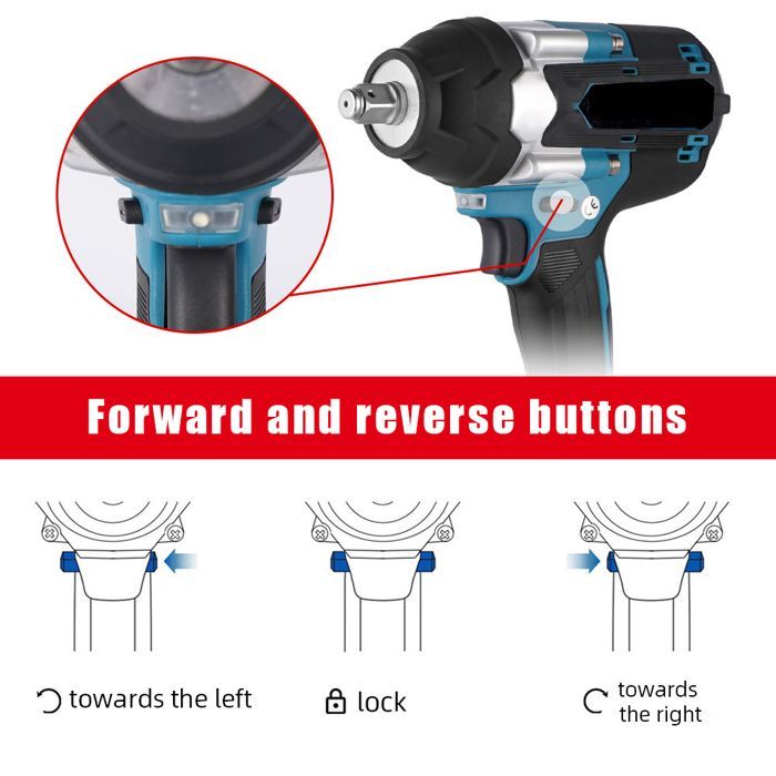 Avvitatore a impulsi elettrico senza fili da 1/2 pollice, 1800 Nm, motore brushless, compatibile con batteria Makita da 18 V, 5 velocità, 7700 IPM, 7200 RPM