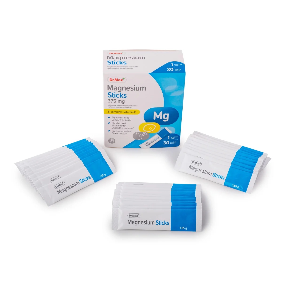 DR. MAX Dr.Max Magnesiumrepen 375 mg 30 orodispergeerbare sachets Voedingssupplement met magnesium en vitaminen