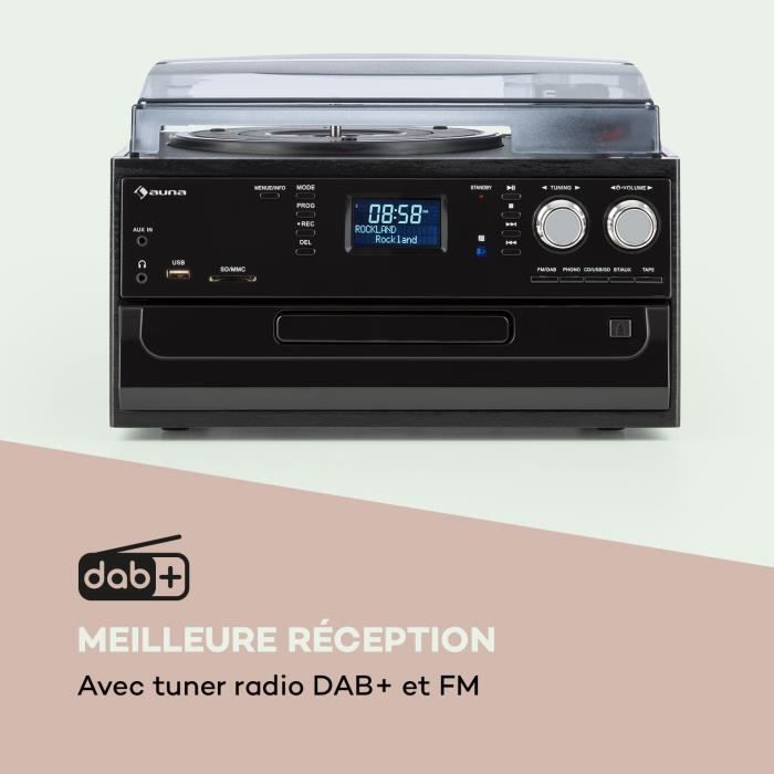 Sistema HiFi - AUNA - Oakland - Giradischi, CD, Cassette - Bluetooth, DAB+/FM, USB
