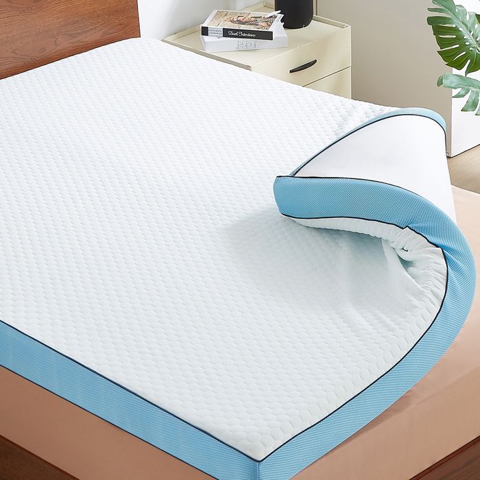Cubrecolchón CASABEL de 140 x 190 cm, espuma viscoelástica, 7 cm de grosor, firme o suave, doble cara con funda de algodón.