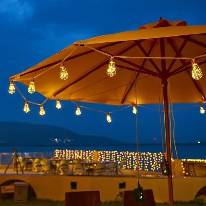 Guirnalda de luces solares para exteriores - 6 m, 100 LED con 10 bombillas irrompibles - Ideal para decorar jardines y patios.