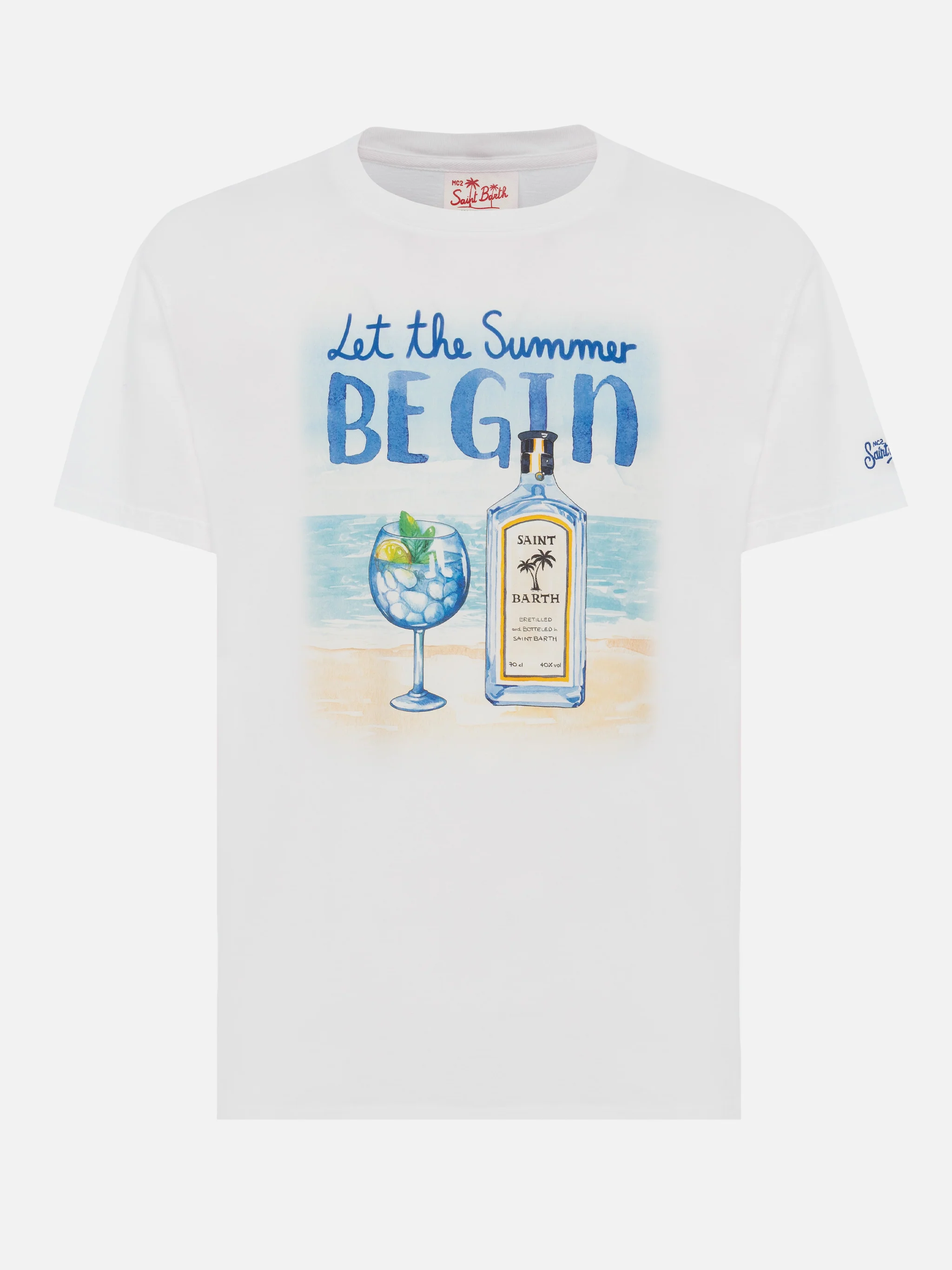 T-shirt Man in cotone con stampa Let the Summer Be Gin