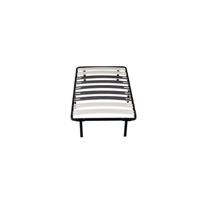 Sommier Cadre Lattes Pieds 100x200 x 29 cm en Mtal - 9 Larges Lattes de 12,5 cm - Montage Rapide