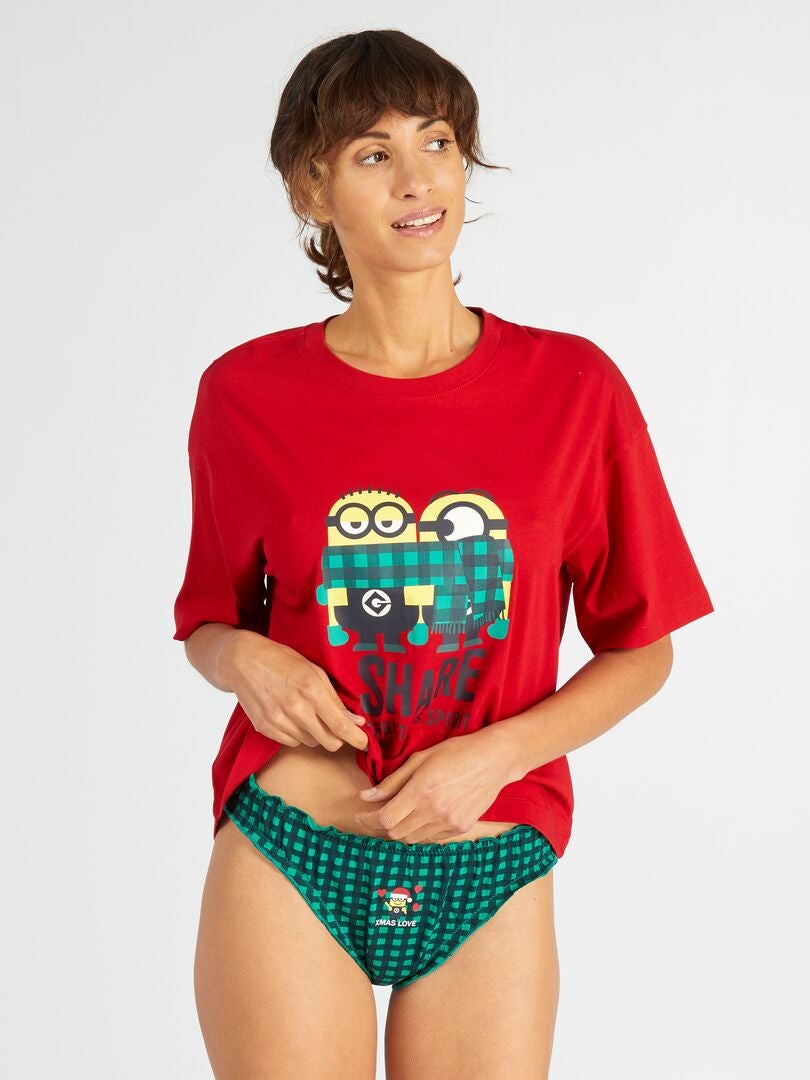 Conjunto de camiseta y calzoncillos de 'Minions' - ROJO
