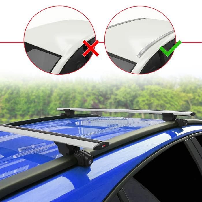 Barras de techo HOOK compatibles con Peugeot 5008 2025-2026. Portaequipajes de techo para coche, color gris, aluminio, 2 barras.