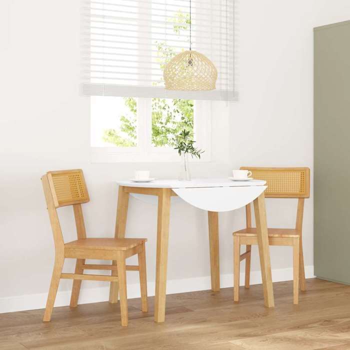Cadeiras de jantar em madeira maciça - vidaXL - Conjunto de 2 - 47x50x81,5 cm - Natural - Madeira maciça de seringueira