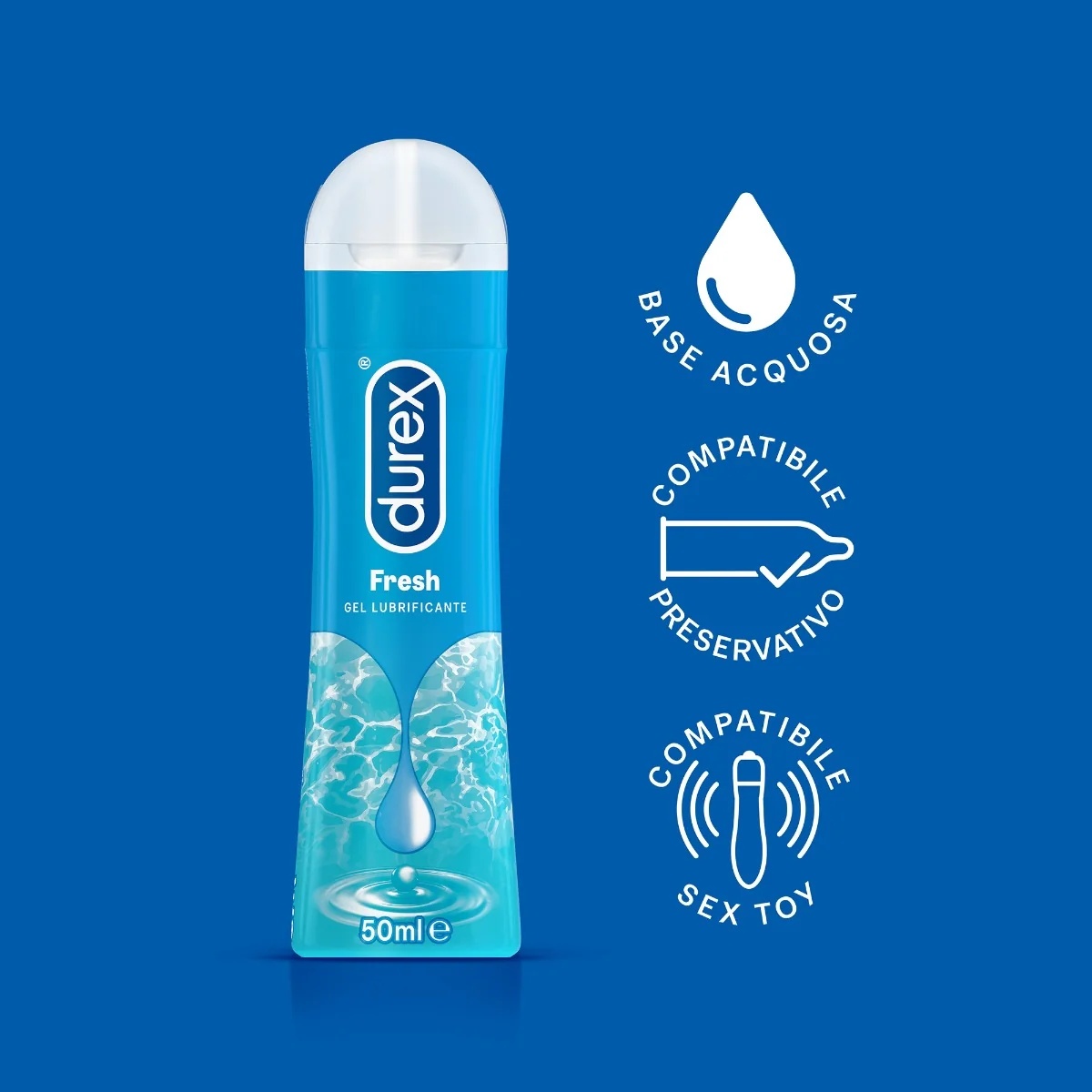 Durex Play Gel Fresh, lubrificante íntimo de 50 ml com efeito refrescante.