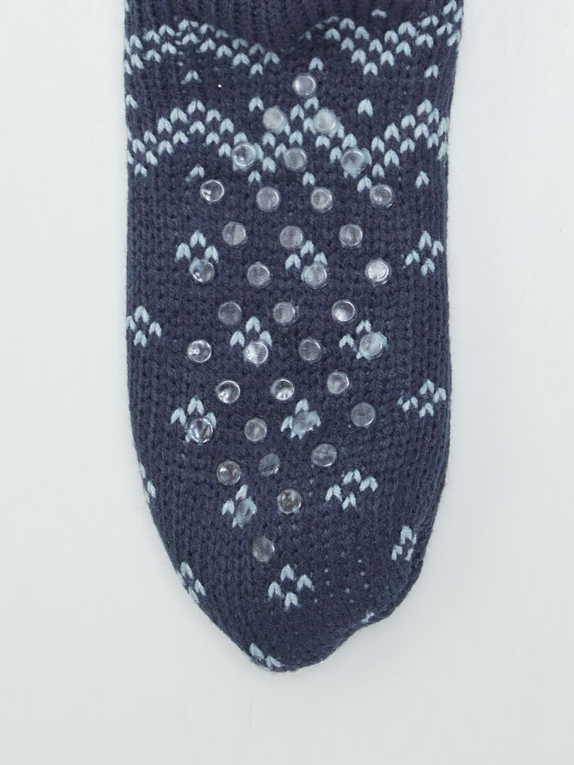 Calcetines forrados con estampado jacquard - AZUL