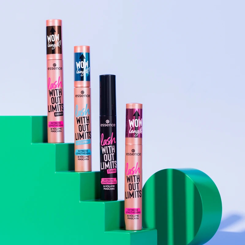essence WITHOUT BY LIMITS BROWN biezinošā un pagarinošā skropstu tuša