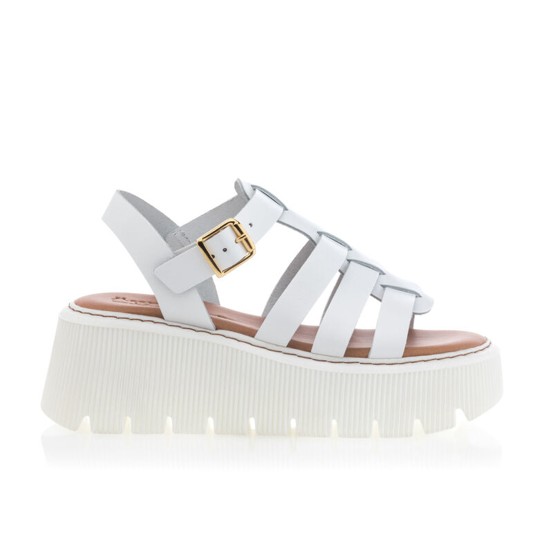 Hvite sandaler / sko med åpen tå til dame
