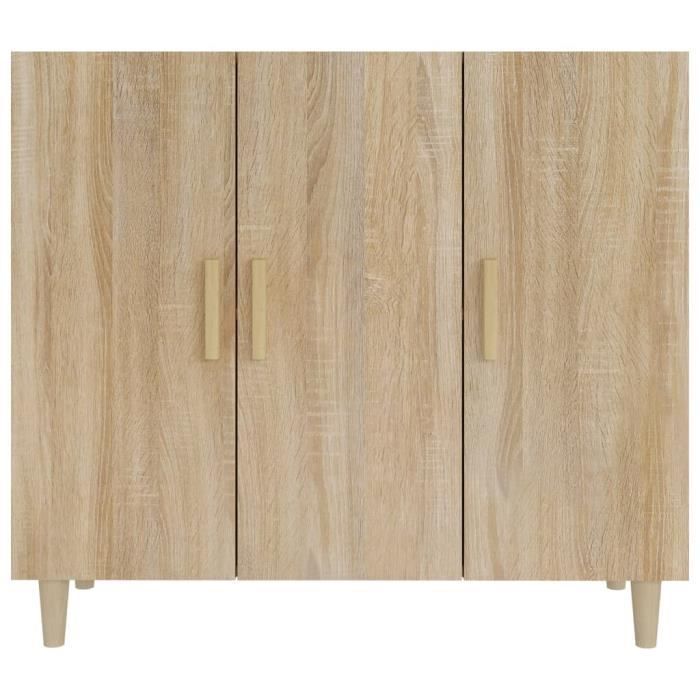812495 vidaXL Aparador Sonoma Roble 90x34x80 cm Madera de ingeniería