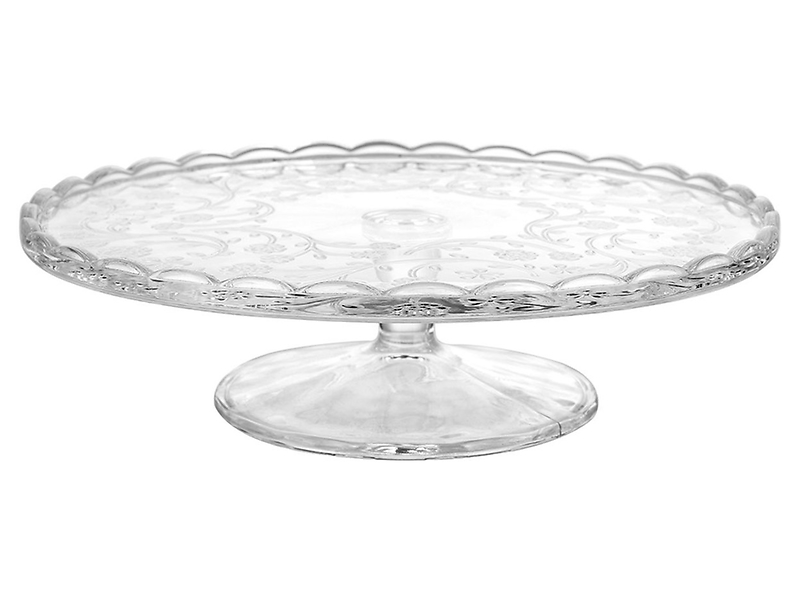 Patera na nóżce Flora szklana 28 cm