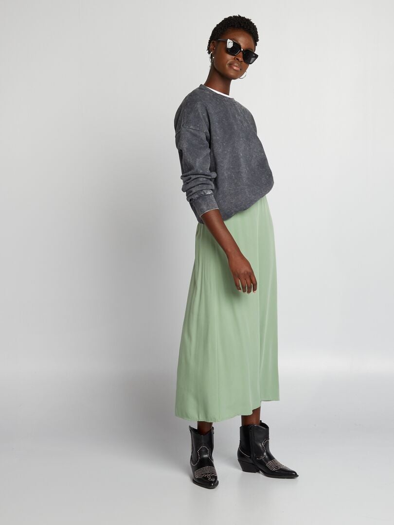 Oversized sweatshirt van fleecestof - zwart
