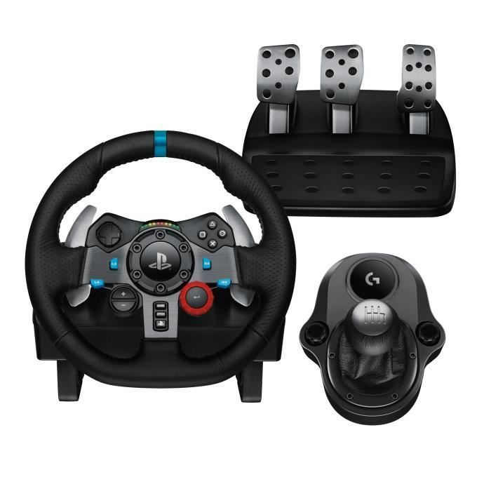 Logitech Volant G29 + Levier de vitesse Driving Force Shifter - Compatible PS5 - PS4 et PC