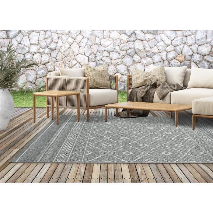 Indoor and outdoor rug - The Carpet - Ottawa - Grey - 240x340 cm - UV resistant