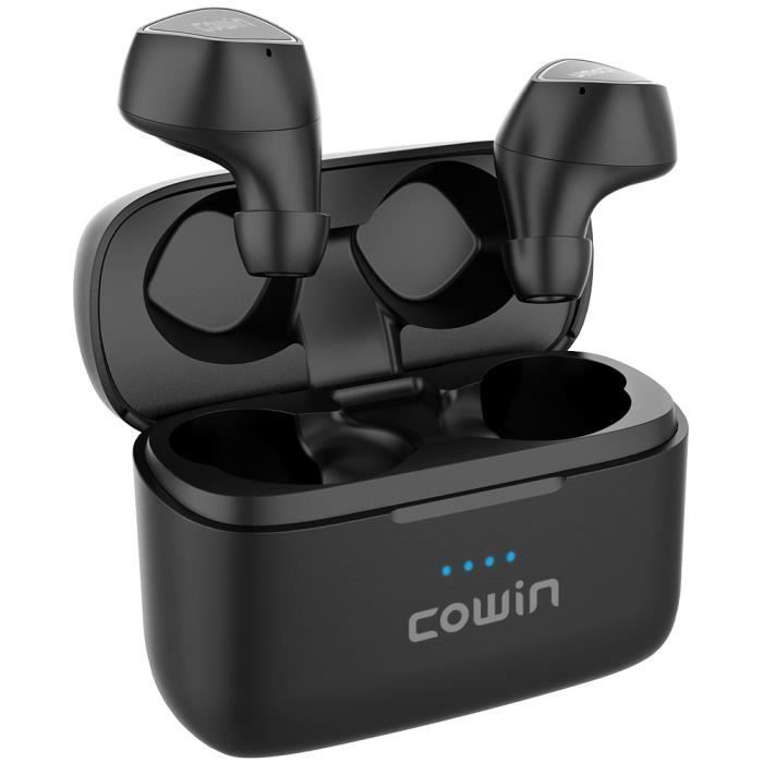 COWIN KY02 Kabellose Bluetooth-Ohrhörer mit Mikrofon, extra Bass und 36 Stunden Akkulaufzeit fürs Training