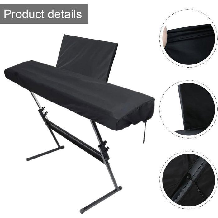 Funda antipolvo para piano - Protector de teclado - Compatible con teclados de 88 teclas de hasta 134 cm de ancho - Funda para atril