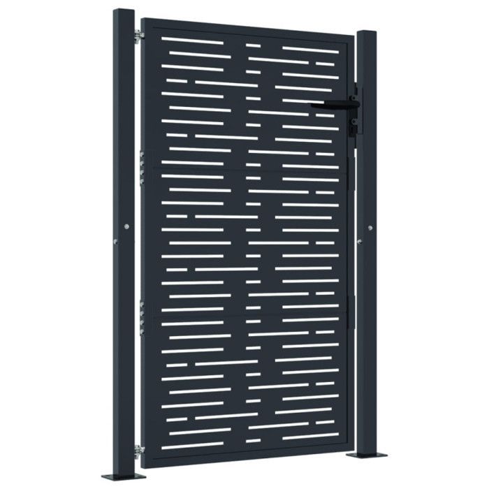 vidaXL Garden Gate, Patio Gate, Security Barrier, Outdoor Terrace Gate, Anthracite 105x130 cm Steel 153192