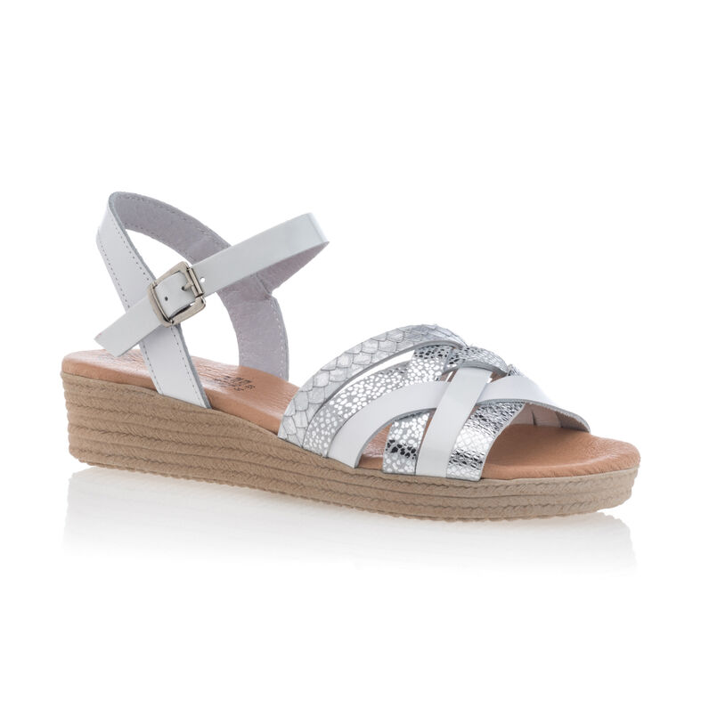 Weiße Damensandalen / Zehenfreie Schuhe