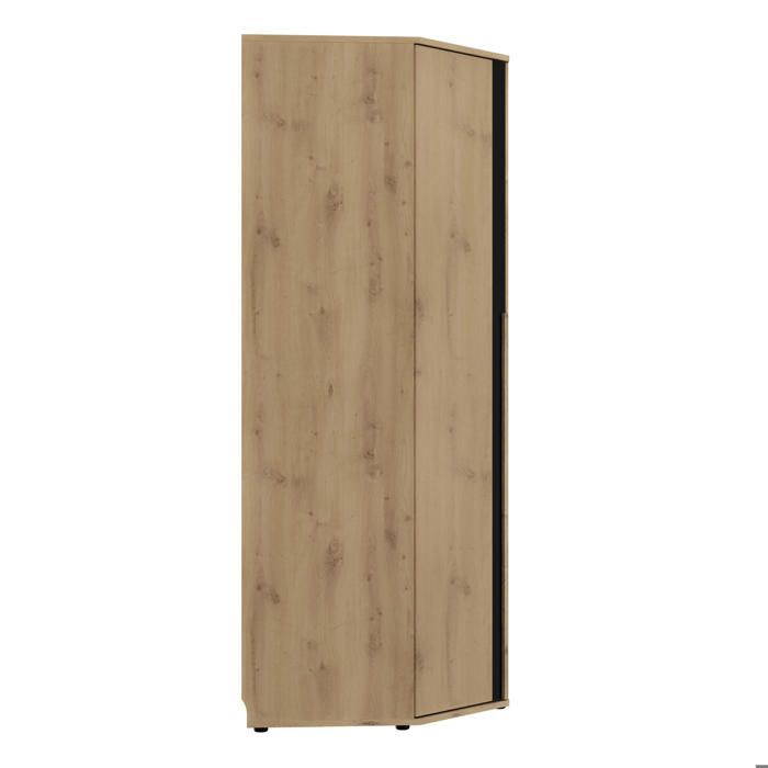 Armadio angolare con finitura effetto legno di rovere beige, 235 cm