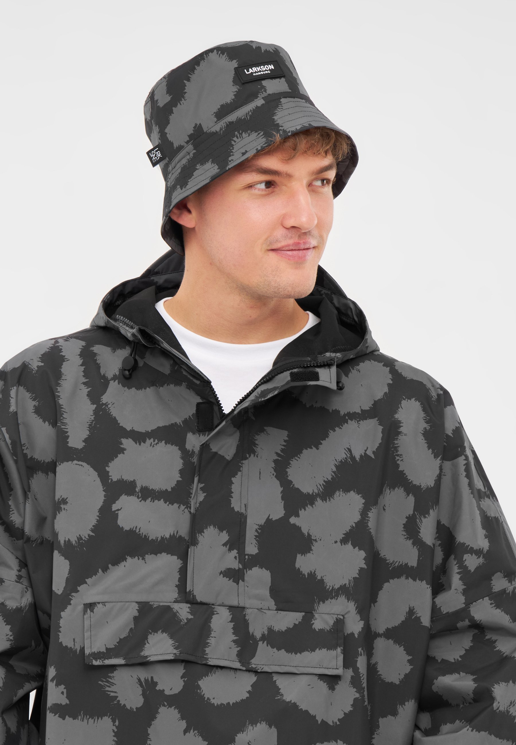 Larkson MATS RAIN - Cappello - schwarz grau leo