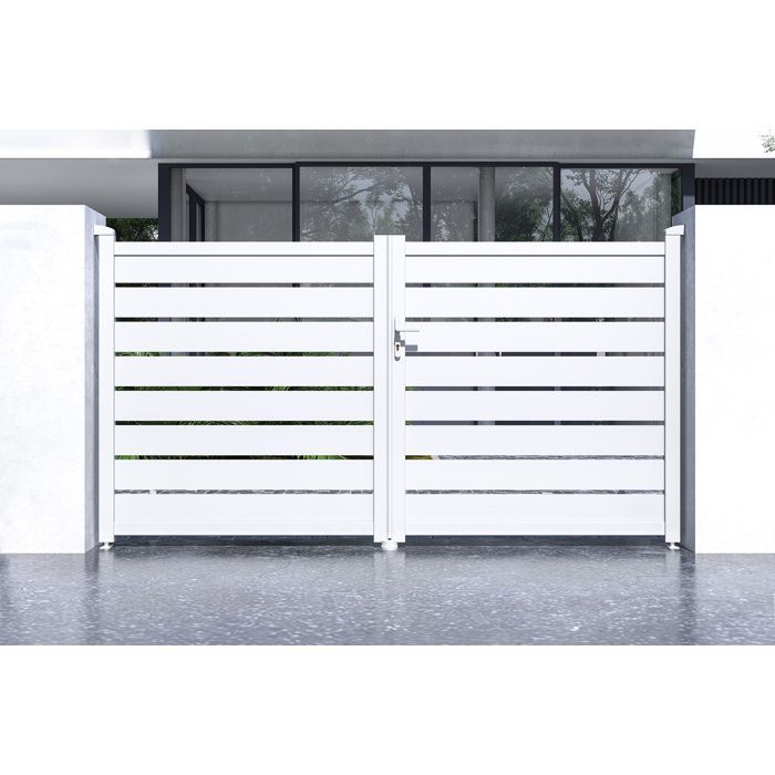 Puerta batiente - Casanoov - VOGEL - 3 m de altura (161 cm) - Blanca - Aluminio