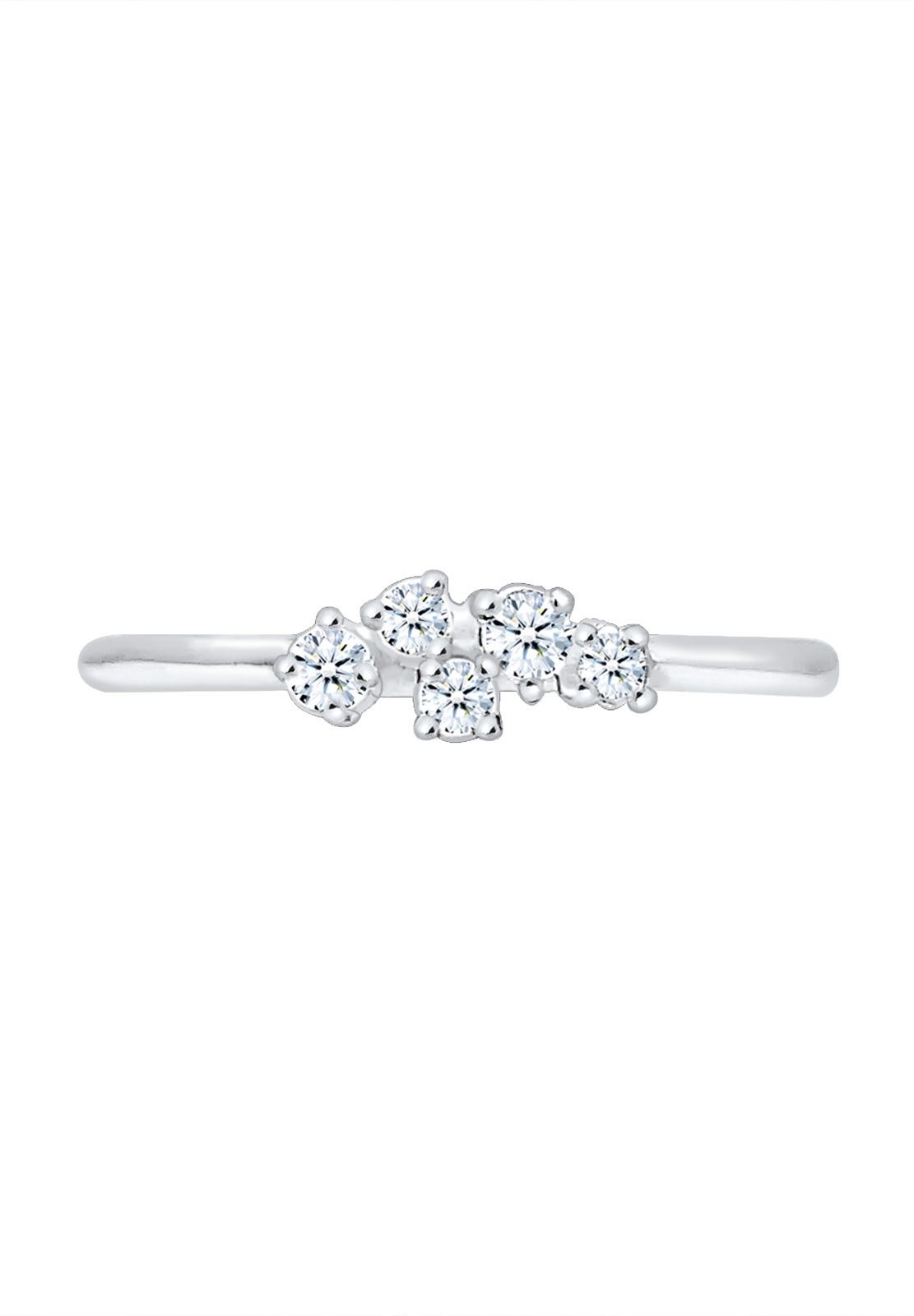 Elli DIAMONDS Femmes fiançailles Elégant avec diamant (0.12 ct) en argent sterling 925