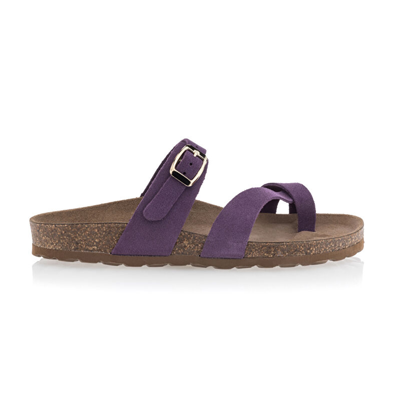Sandalias moradas para mujer / Zapatos de punta abierta