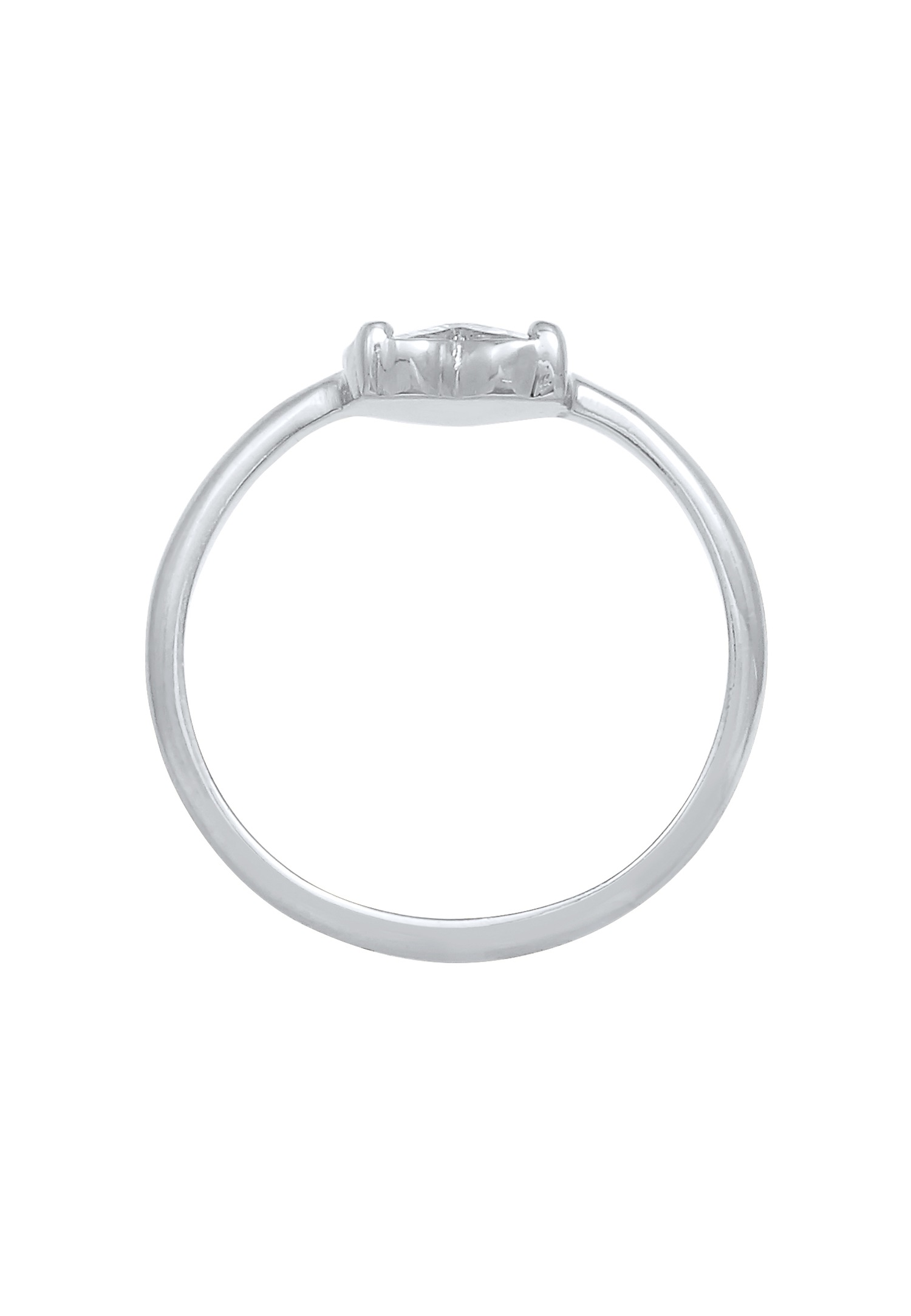 Elli Femmes fiançailles coeur avec cristal en argent sterling 925