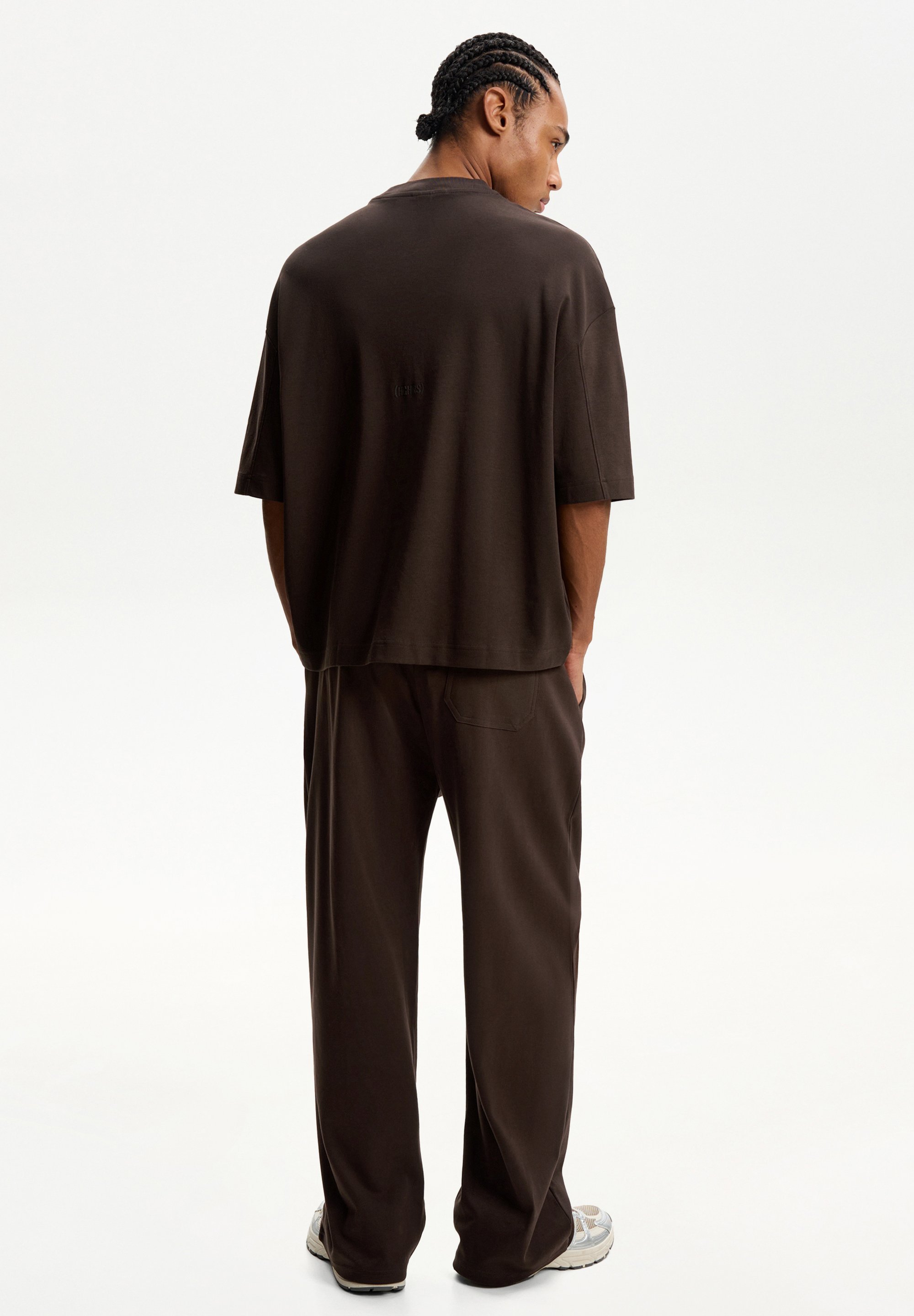 Bershka WIDE-LEG - Trainingsbroek - donkergroen