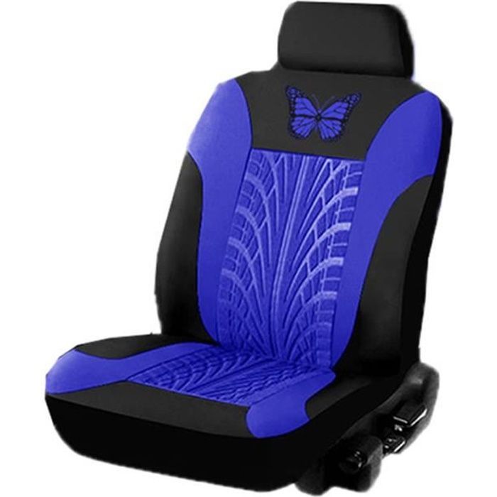 Fundas para asientos de coche | Juego universal de fundas para asientos de coche | Fundas para asientos delanteros y traseros | Paquete de 2 unidades (azul)