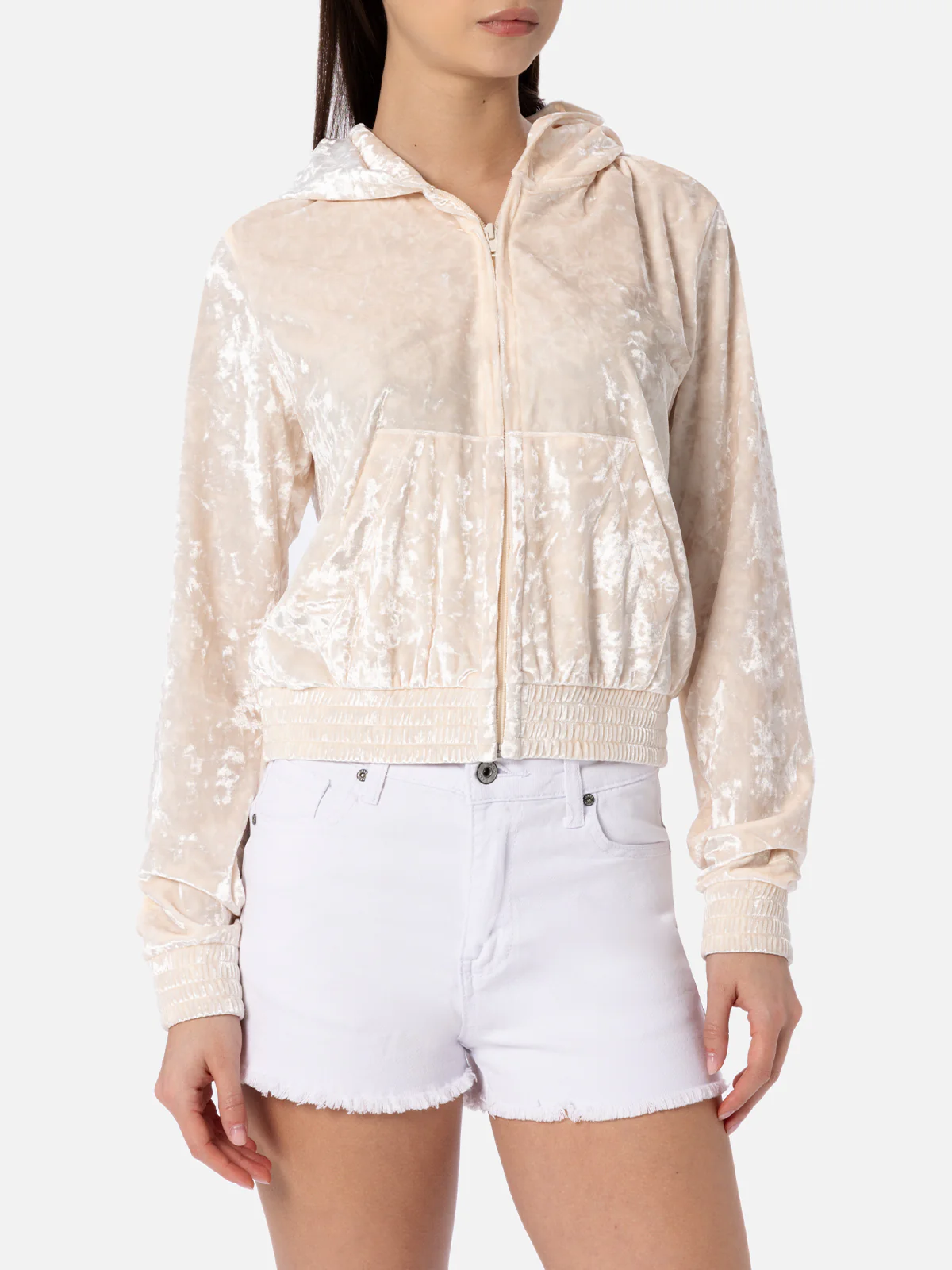 Jasmine dames sweatshirt met rits van chenille