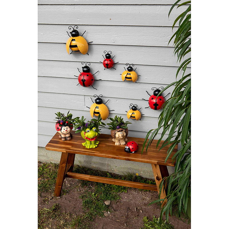 Marienkäfer-Wanddekoration für Zuhause, 2 Stück, 15/20 cm, für den Außenbereich