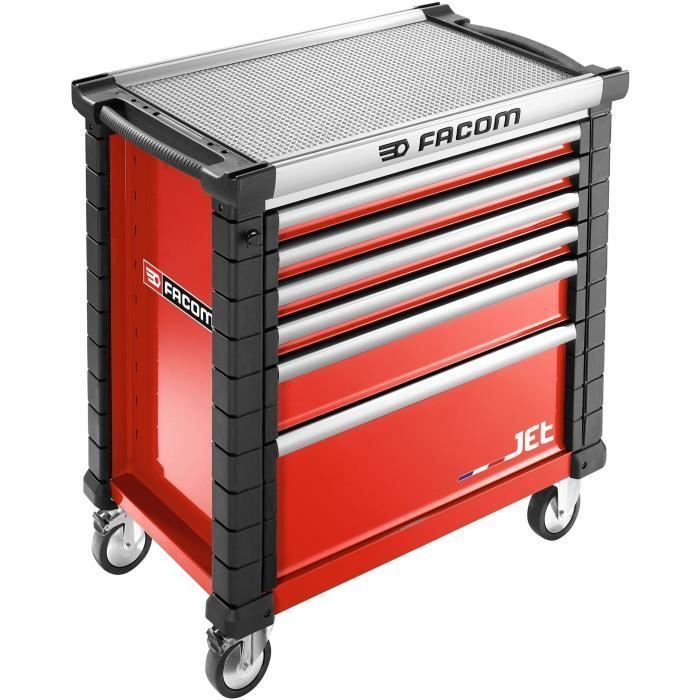 Carro de taller vacío FACOM JET - JET.6M4A - 6 cajones - 4 módulos por cajón - Rojo
