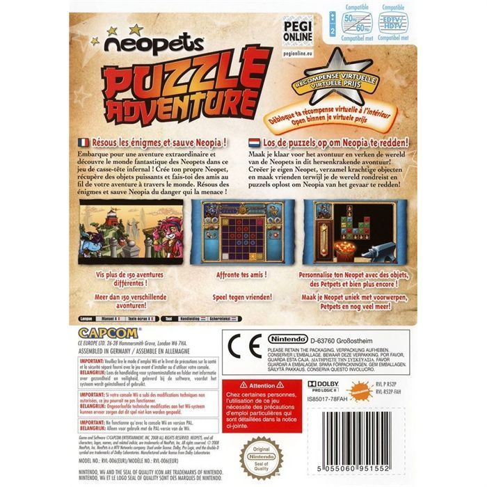 NEOPETS PUZZLE ADVENTURE / NINTENDO WI CONSOLE GAME
