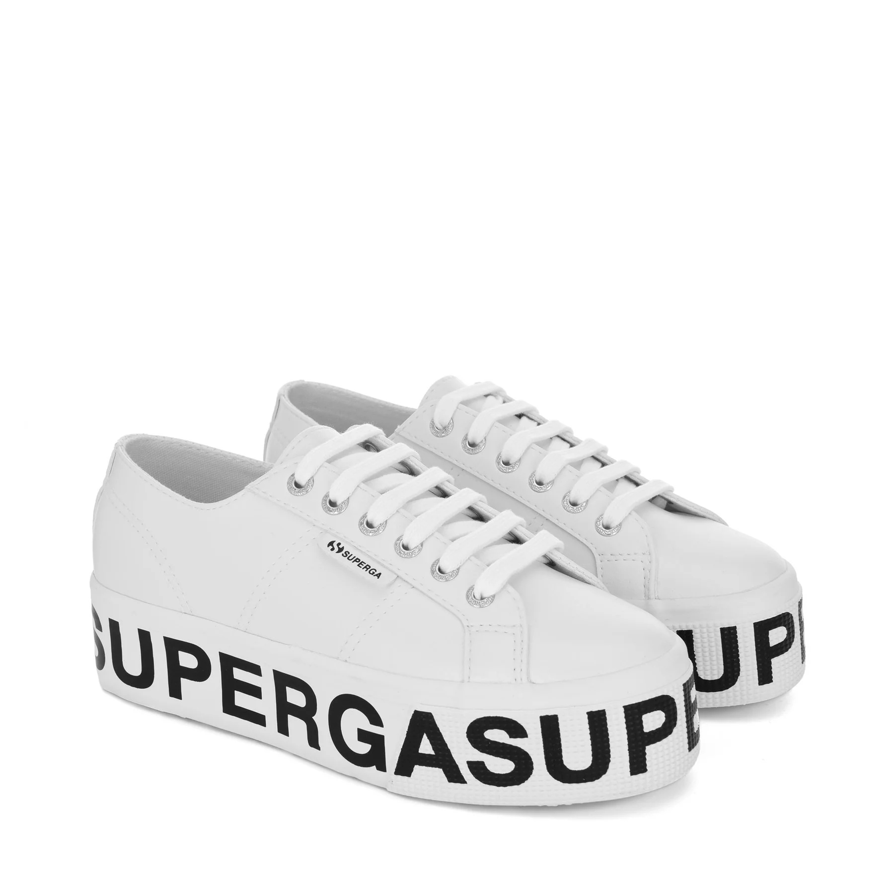 2790 VEGAN MATERIAL PLATFORM LETTERING-OPTICAL WHITE-BLACK