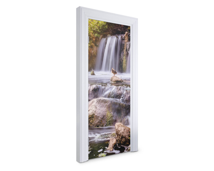 Naklejka na drzwi Kaczka na wodospadzie 75x205 cm Fototapeta